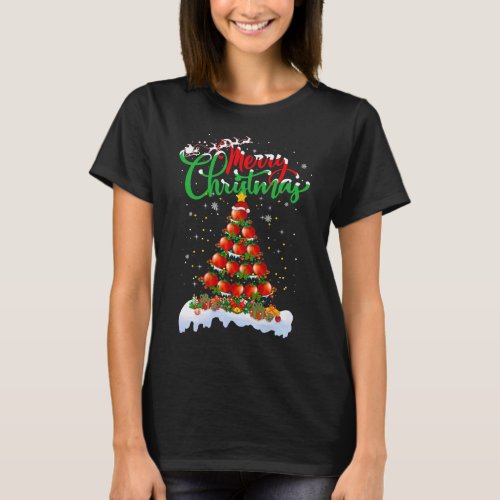 Tomato Fruit Lover Xmas Lighting Santa Christmas T_Shirt