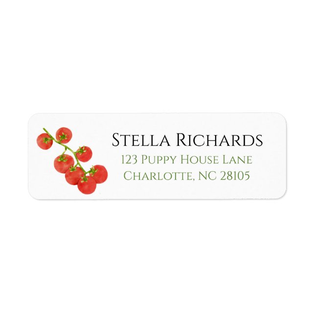 Tomato garden summer vegetable picnic address  label (Front)