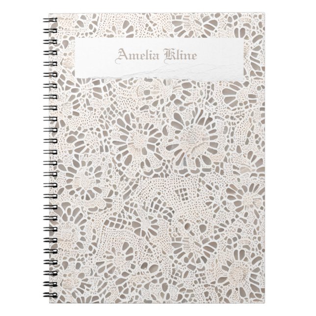 Tomato Girl Aesthetic Vintage Lace and Linen Notebook (Front)