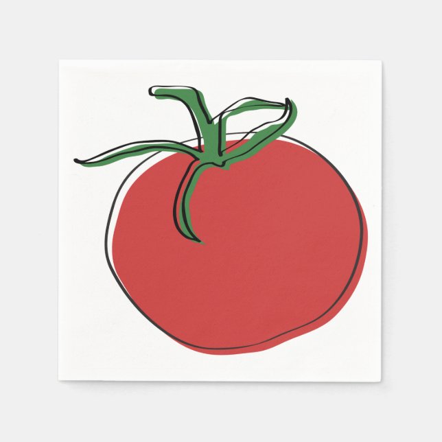 Tomato illustration by Neal DePinto Paper Napkins (Front)