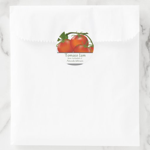 Tomato Jam Classic Round Sticker Zazzle