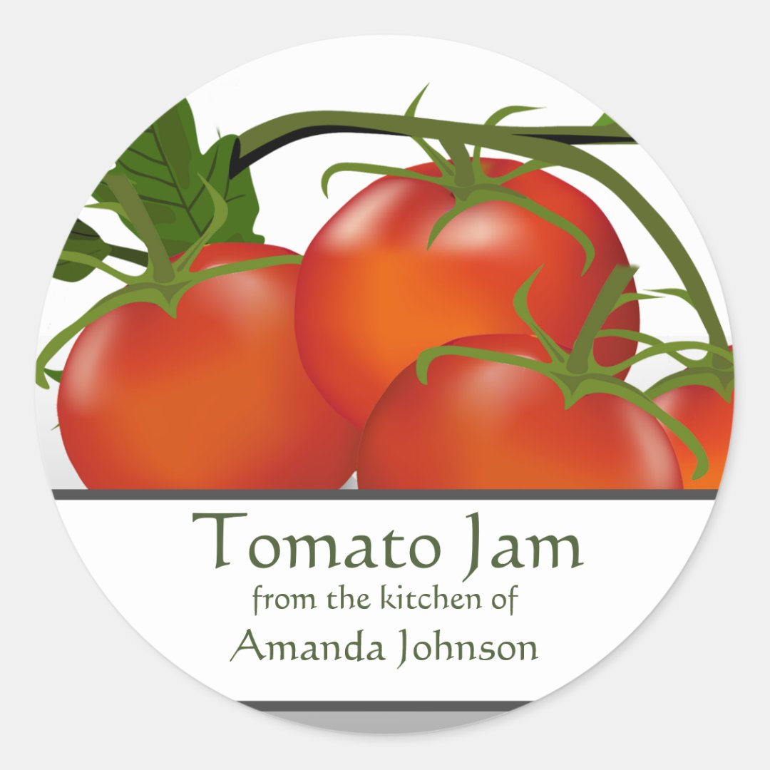 Tomato Jam Classic Round Sticker Zazzle