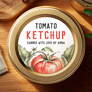 Tomato Ketchup Canning label watercolour tomato
