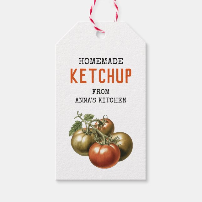 Tomato Ketchup Custom label watercolour tomato (Front)