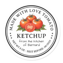Tomato ketchup homemade canning food label
