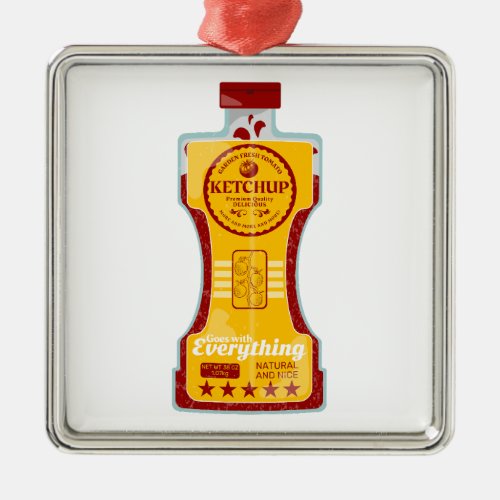 Tomato Ketchup Metal Ornament