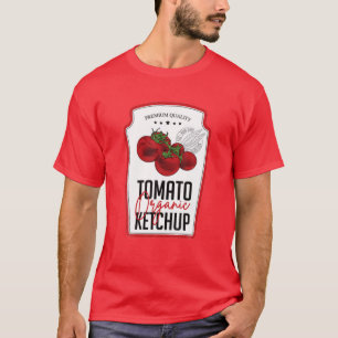 Tomato Ketchup Sauce Bottle Label Funny Halloween T-Shirt