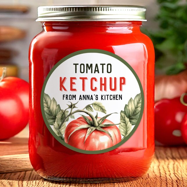 Tomato Ketchup sticker with watercolour tomato (Creator Uploaded)