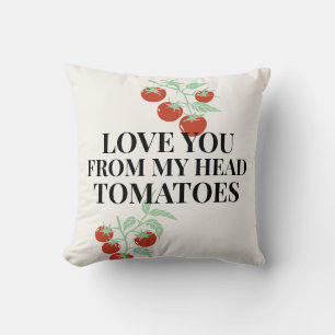 Tomato Love Note Green House Brunch Throw Pillow