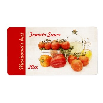 Tomato Or Pasta Sauce Canning Label by myworldtravels at Zazzle