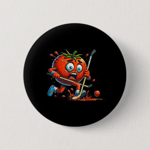 Tomato Panic Hockey Cartoon Funny Rink Chase Button