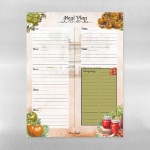 Tomato Paste 7 Day Meal Planner  Magnetic Dry Erase Sheet