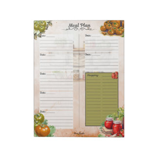 Tomato Paste Meal Planner Notepad