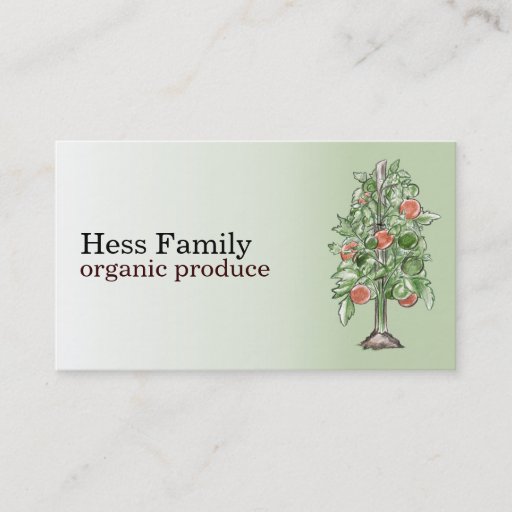 Customizable Tomato Plant Business Cards