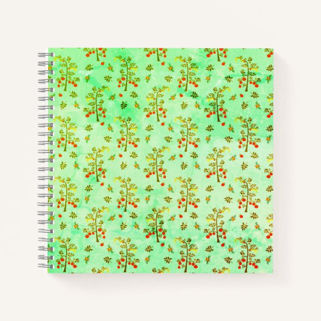 Tomato Plants and Bees Notebook (Front)