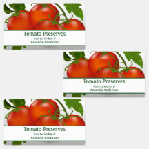 Tomato Preserves Canning Rectangle Food Label