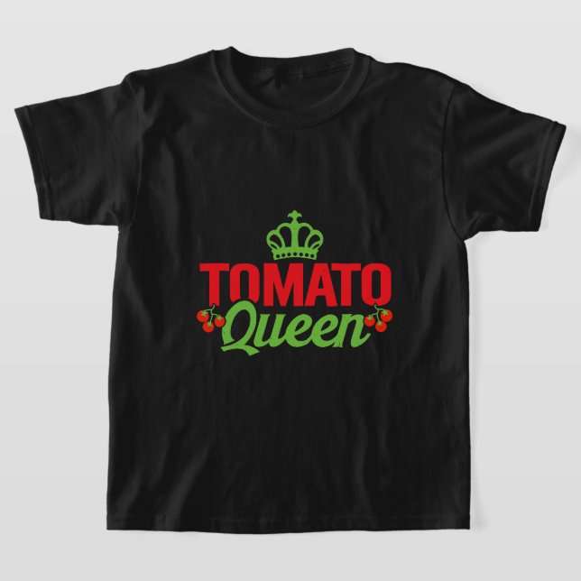 Tomato Queen Red Tomatoes Planter Farmers T-Shirt (Laydown)