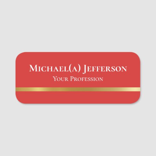Tomato Red A Fashion Trend Color And Luxury Gold Name Tag