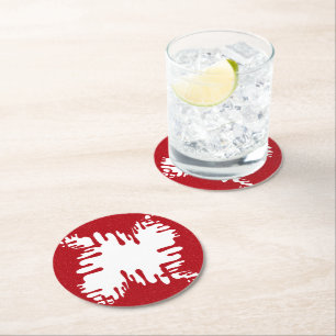 Tomato Red Abstract Heart Coaster – Customizable