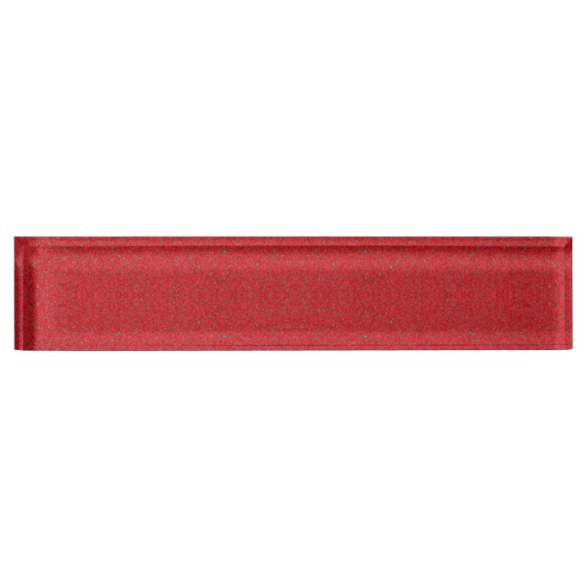 Tomato Red Acrylic Desk Nameplate – Customizable (Front)
