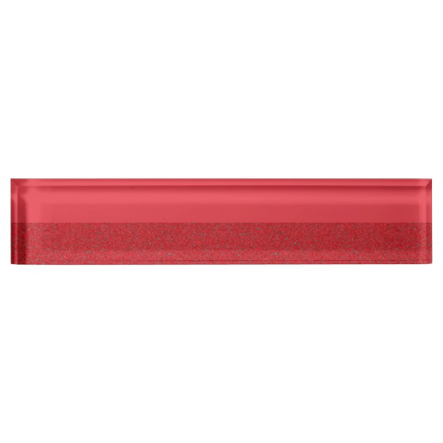 Tomato Red Acrylic Desk Nameplate – Customizable (Front)