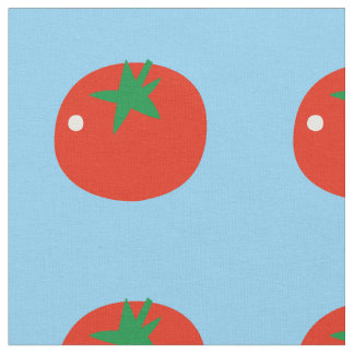 Tomato (red, background blue) fabric