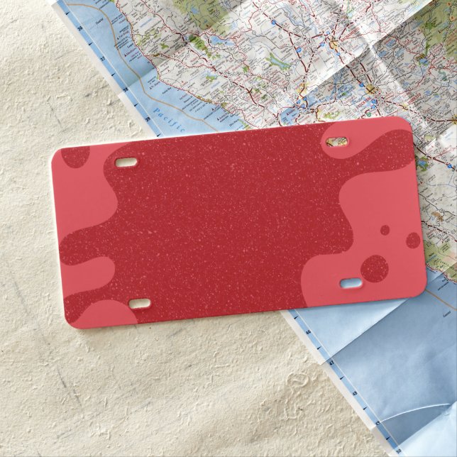 Tomato Red Blob License Plate – Customizable (In Situ)