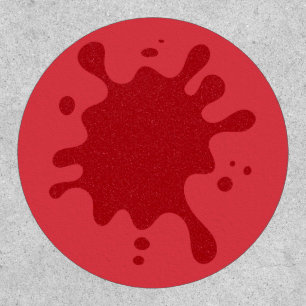 Tomato-Red Burst Circle Patch – Customizable