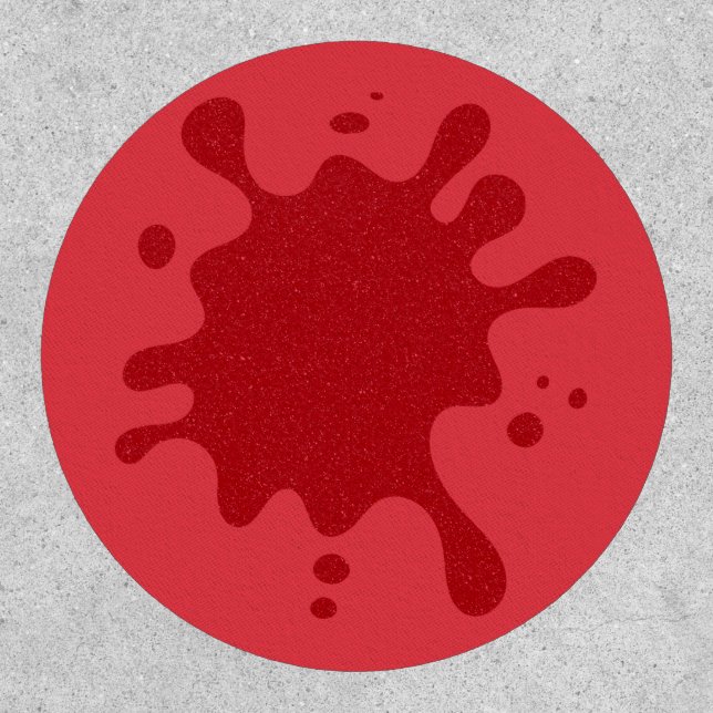Tomato-Red Burst Circle Patch – Customizable (Front)