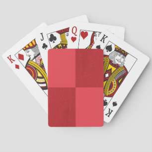 Tomato Red Checker Grid Playing Cards – Customize