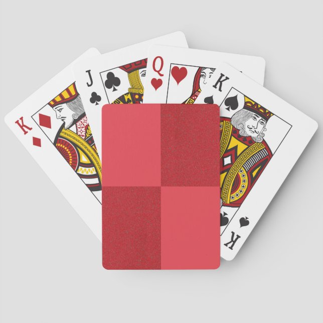 Tomato Red Checker Grid Playing Cards – Customize (Back)