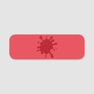 Tomato Red Custom Classic Name Tag with Ink Splash
