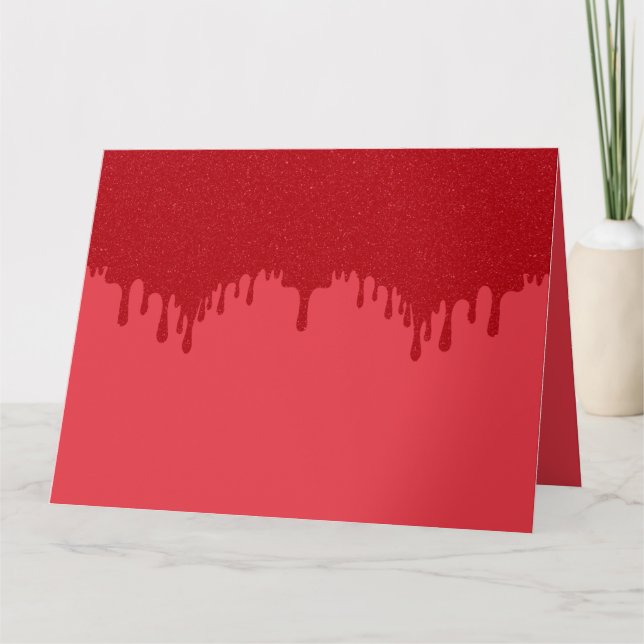 Tomato Red Drip Custom Greeting Card (Front)