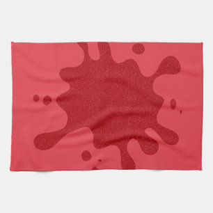 Tomato Red Drip Custom Kitchen Towel