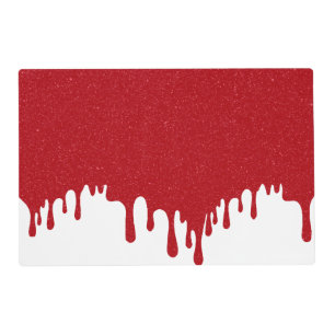 Tomato Red Drip Custom Laminated Placemat