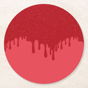 Tomato Red Drip Custom Paper Coaster