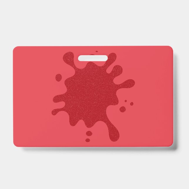 Tomato-Red Drip Custom PVC Name Badge (Front)