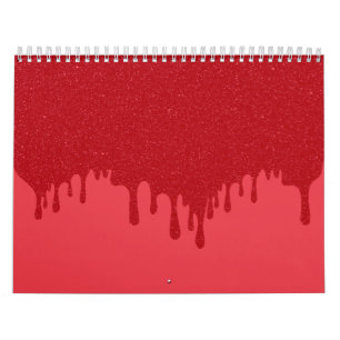 Tomato-Red Drip Custom Wall Calendar