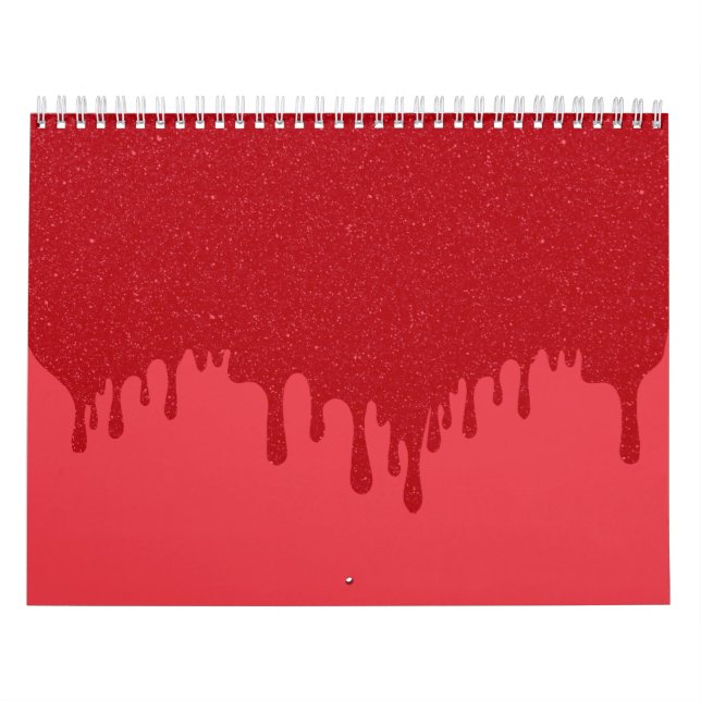 Tomato-Red Drip Custom Wall Calendar (Cover)