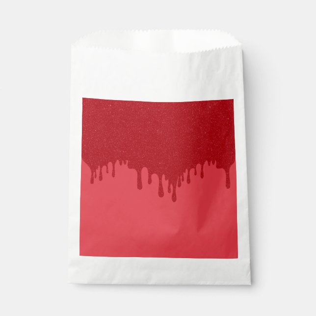 Tomato Red Drip Effect Favor Bags – Customizable (Front)