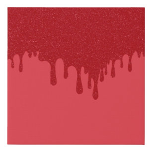 Tomato Red Drip Faux Canvas Print – Customizable