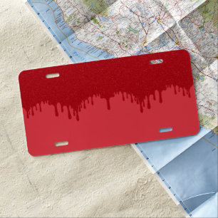 Tomato Red Drip Front License Plate – Customizable