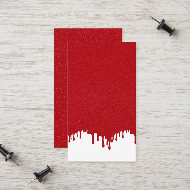 Tomato Red Drip on White Calling Card – Customize (Front/Back In Situ)