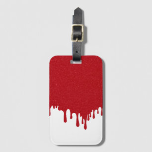 Tomato Red Drip on White Custom Luggage Tag