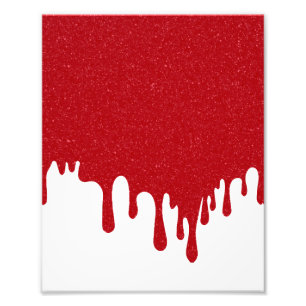 Tomato Red Drip on White Custom Poster Print