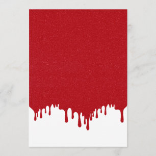 Tomato Red Drip Top Falt Menu Card – Customizable