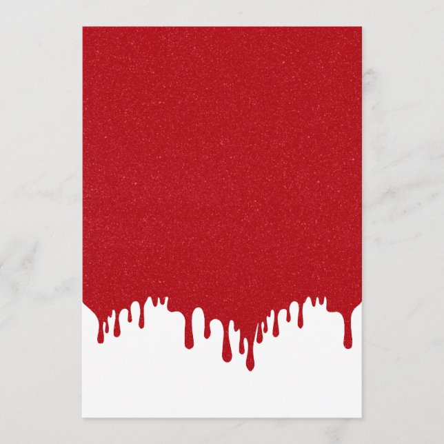 Tomato Red Drip Top Falt Menu Card – Customizable (Front)