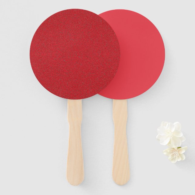 Tomato Red Duo Texture Custom Hand Fan Set (Front and Back)