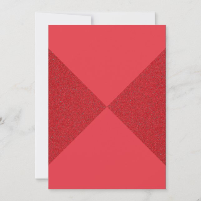 Tomato Red Geometric Split Card – Customizable (Front)