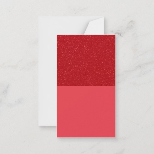 Tomato Red Glitter Top Flat Note Card – Customize (Front)